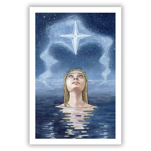 Der Stern / Giclée Druck / Aquarell Malerei / Tarot Karte / 13x18, 8x12 / Fine Art