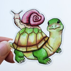 Tortue et escargot | Sticker vinyle mat