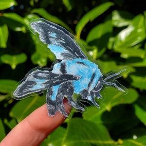 Blue Bees Sticker Set | Clear Vinyl Stickers