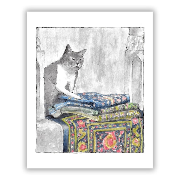 khajiit has wares if you have coin | Giclee Print | Merchant | Cat | 5x7, 8x10