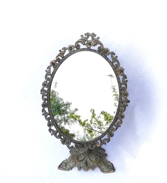 French Vintage Psyche Mirror Round Oval French Vintage Psyche Mirror