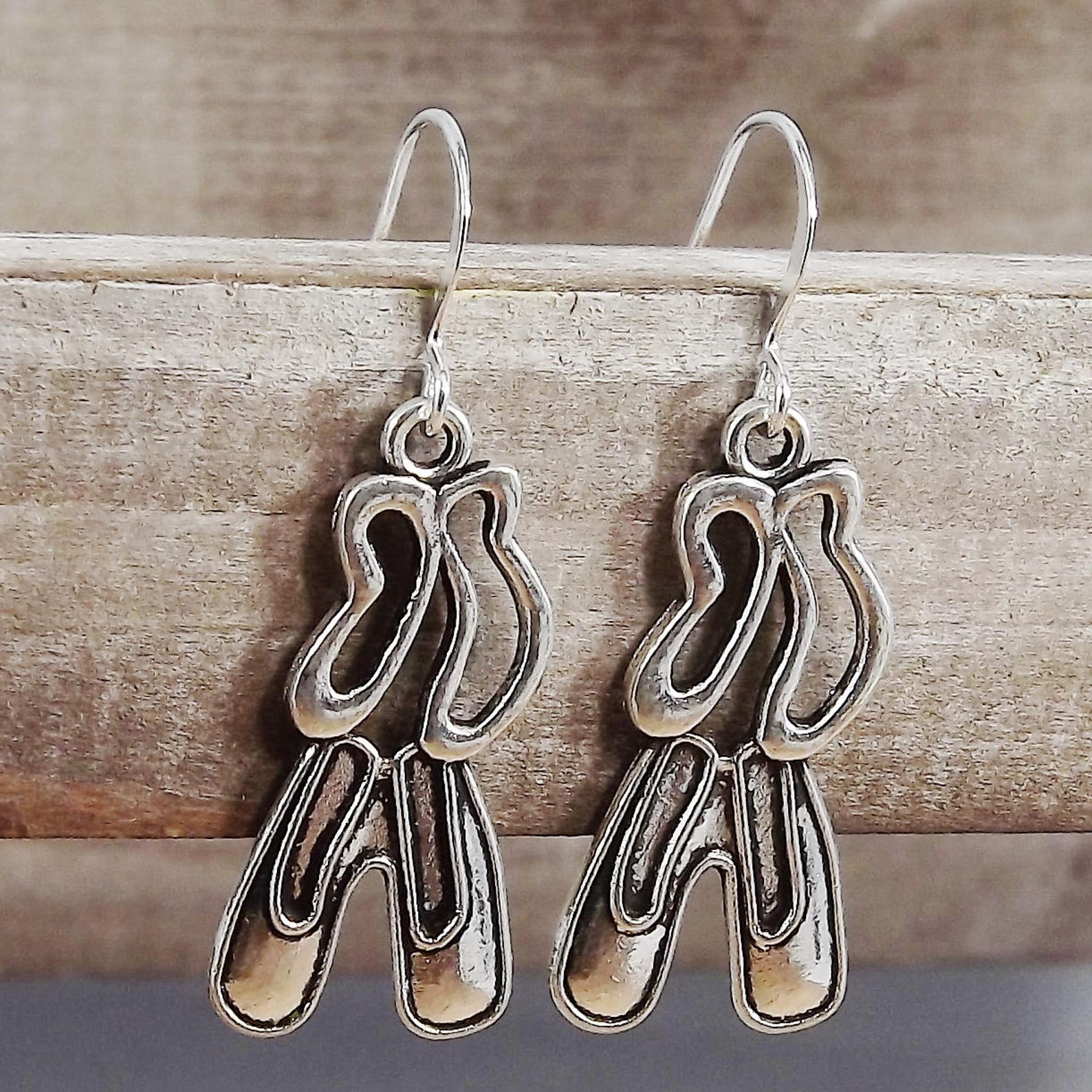 silver ballet slippers charms, ballerina jewelry, ballet student, ballet mom gift, ballet teacher, ballet lover gift, pointe sho