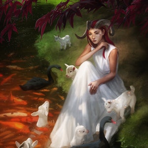 Sternzeichen Steinbock Fantasy Kunstdruck 11x17 Zoll Open Edition