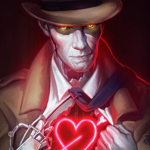 Fallout 4 Nick Valentine Wall Art Print 8x10 inch Open Edition image 1