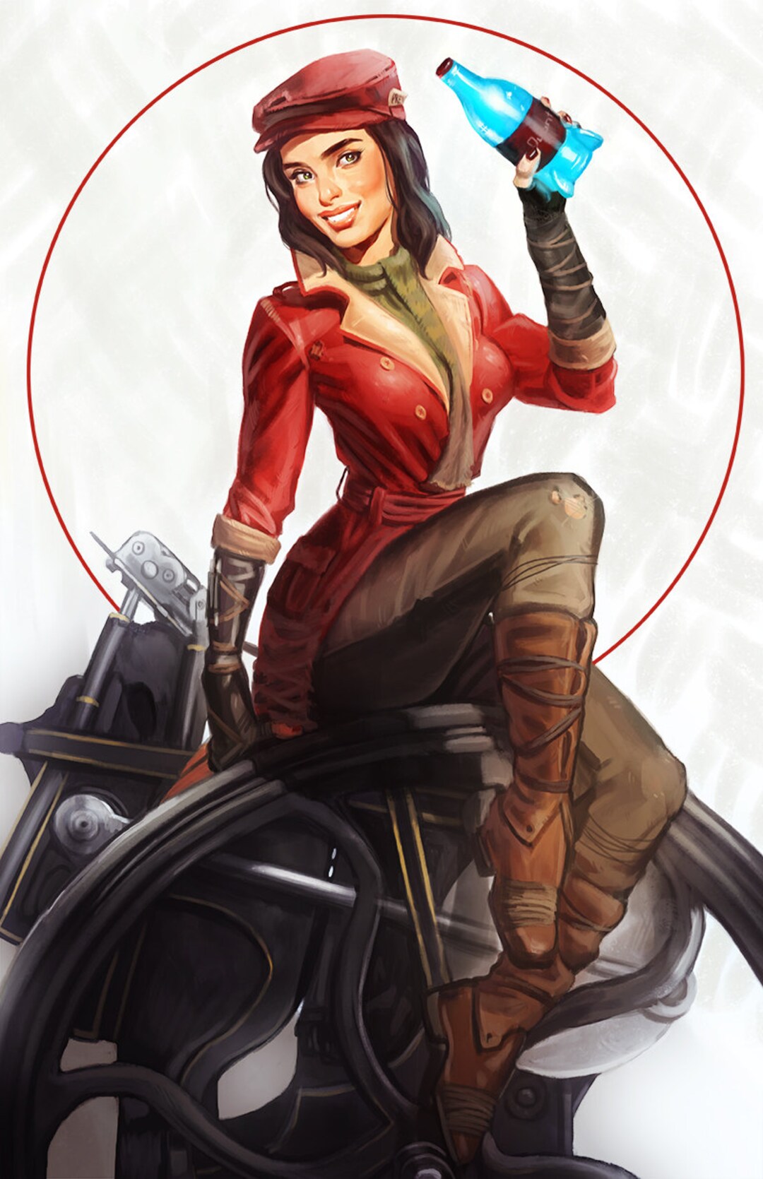 Fallout 4 Piper Wright Nuka Cola Pinup Art Print 11x17 Inch Open 