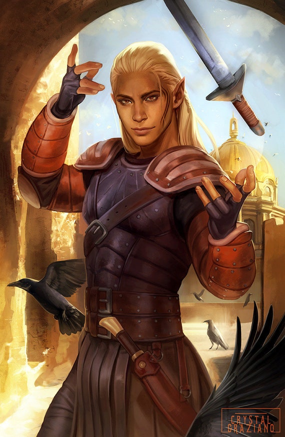 Dragon Age Origins Zevran Arainai Art Print 11x17 inch Open -  Portugal