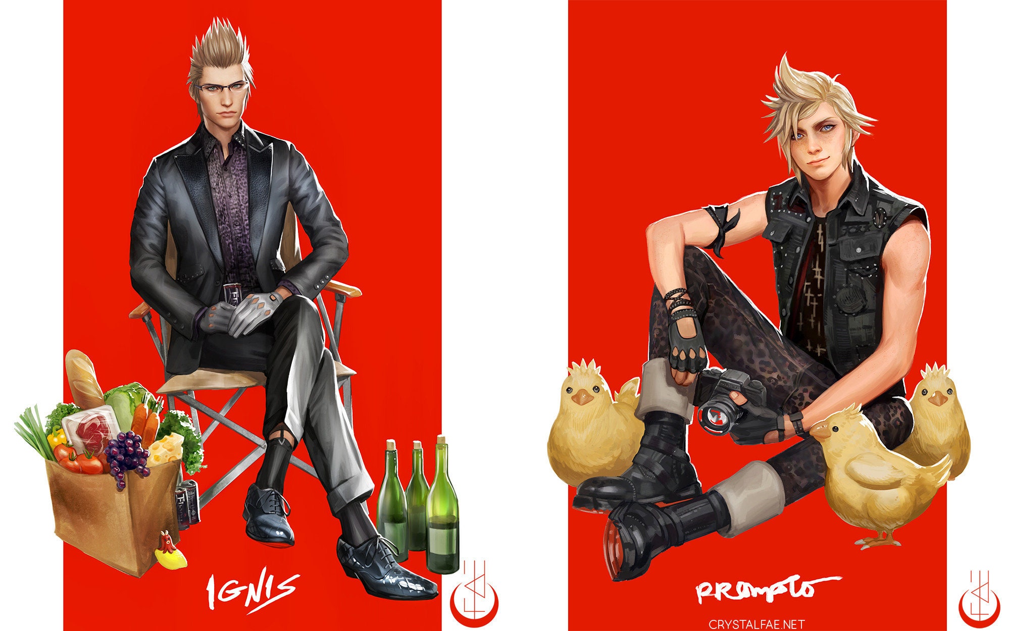 2022 Christmas Fic Ffxv Final Fantasy Xv Prompto Or Ignis Chocobro Open Edition Art | Etsy India
