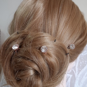 Rose Gold Kristall Haarnadeln, Kristall Haarspangen Hochzeit Kristall Haargabeln Kristall Spirale Swirl Twist Haarnadeln geflochtene Haar Juwelen