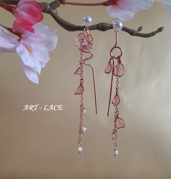 Blush Of The Rose Petal Earrings - Resin Art And Recommendations