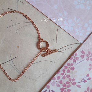 Rose gold Sakura bracelet, gift for women, Japanese cherry blossom crystal chain bracelet, pink bracelet, handmade jewellery Toggle Clasp + Chain