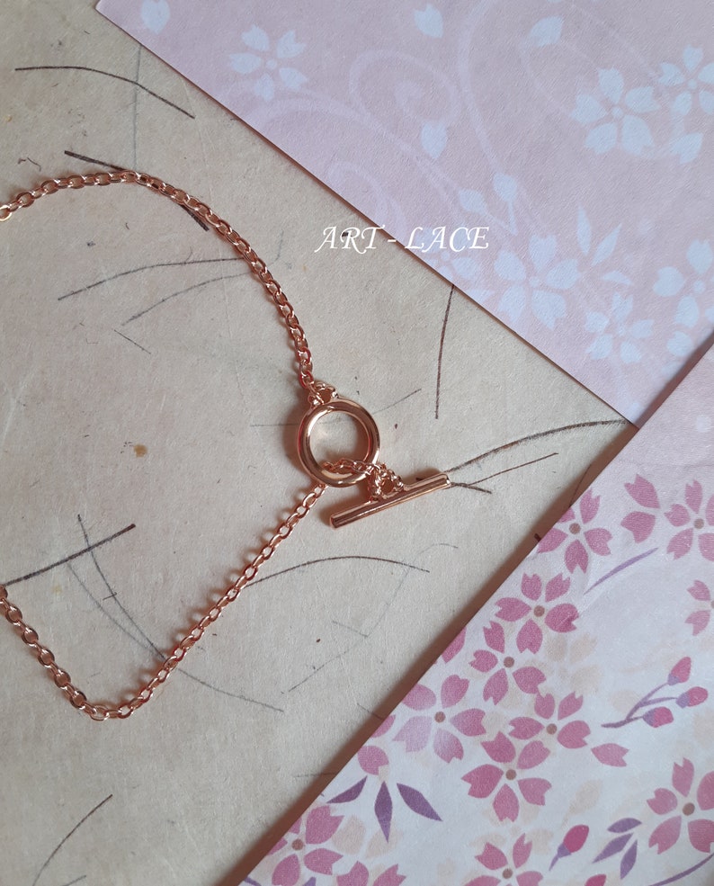 Rose gold Sakura bracelet, gift for women, Japanese cherry blossom crystal chain bracelet, pink bracelet, handmade jewellery Toggle Clasp + Chain