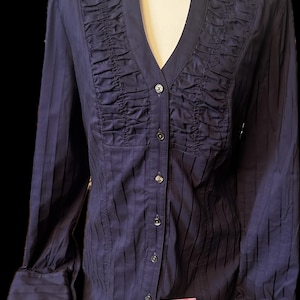 Ruffled V Neck Blouse 2000 - Etsy