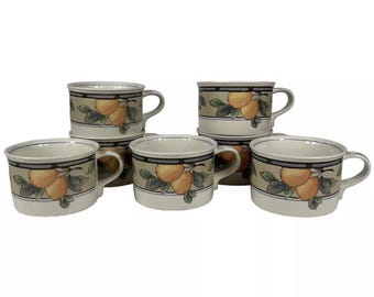 Vintage 70’s “MIKASA“ Intaglio Golden Harvest Mugs (12) Cottagecore Nostalgic 1978