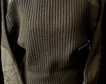 Vintage Military Wool Sweater Olive Green US Military USMC Official Size 40