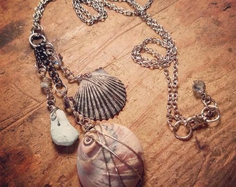 Oceanic Blue Magnesite Crystal Necklace