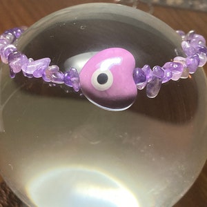 BTS Inspired Amethyst and Heart Bracelet