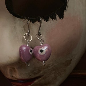 I Purple You BTS Inspired Eye Heart Earrings
