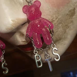 BTS Inspired Pink Bear Friends Earrings