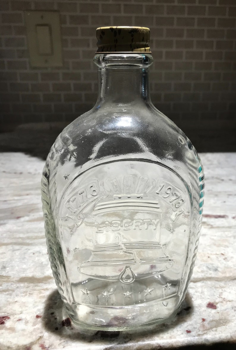 Vintage Log Cabin syrup bottle-clear-Liberty Bell-200th | Etsy