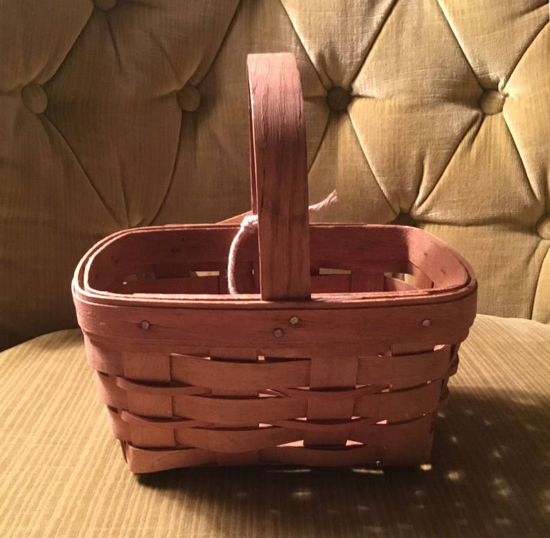 Vintage 1989 Longaberger Basket Stationary Handle Made In Image 0