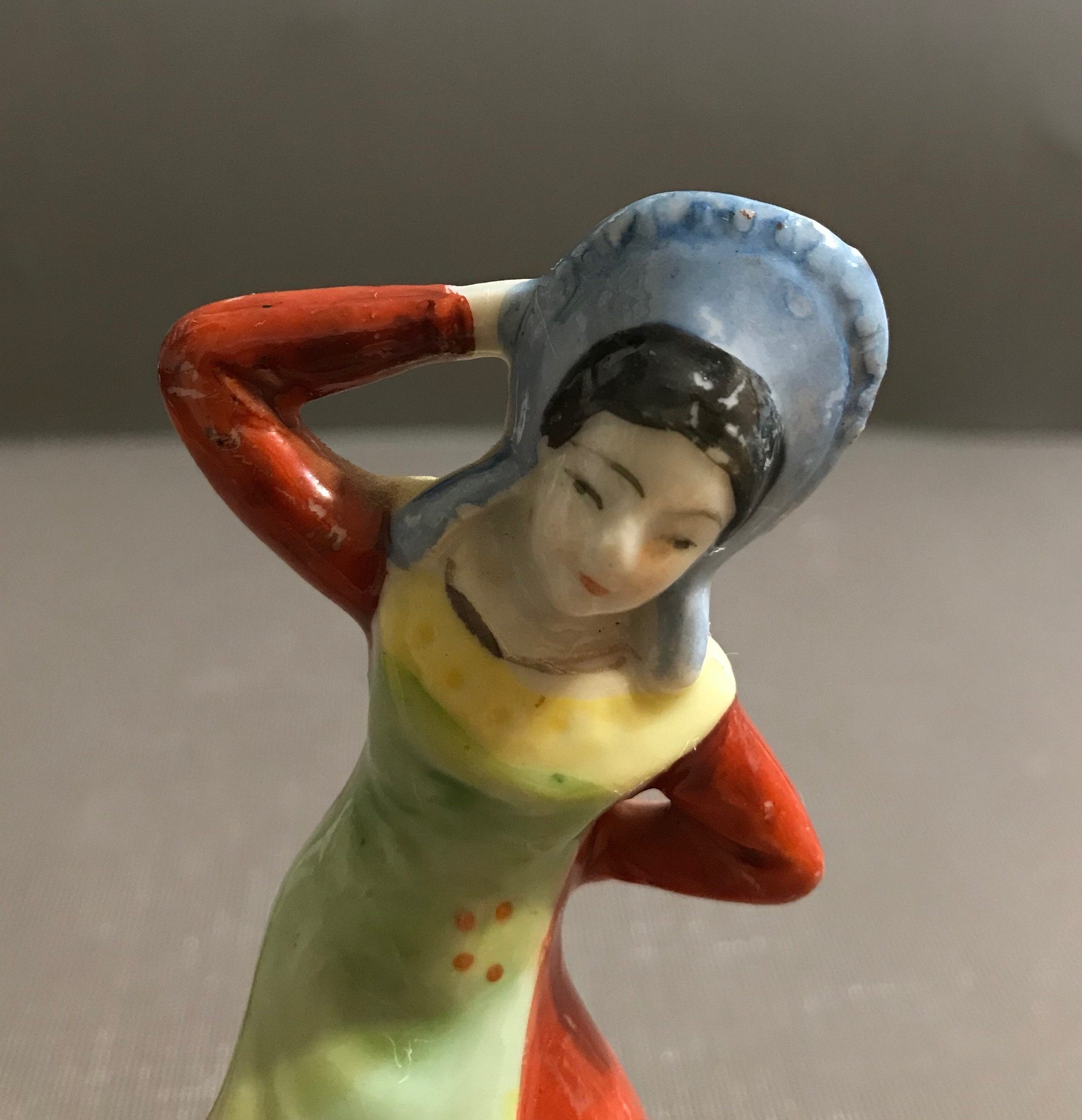 Vintage Miniature Porcelain Dancing Lady Figurineoccupied Etsy