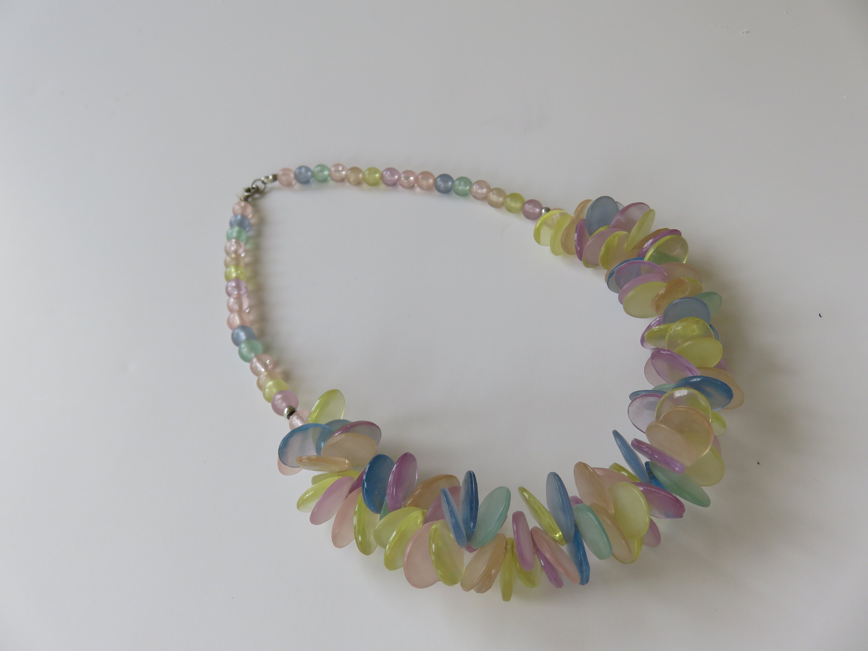 90s Vintage Rainbow Beaded Necklace / Beads Pastel Candy Etsy