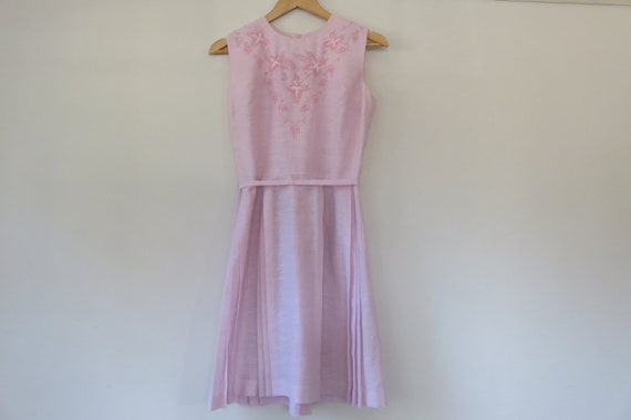 baby pink linen dress