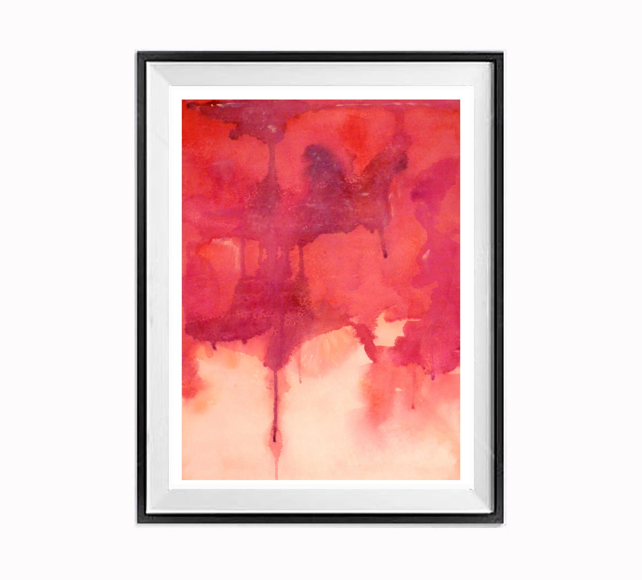 Burgundy Original Abstract Watercolor Painting Abstract Art Grid Pattern Sunset Colors Purple Magenta Grid And Violet Wall Art Pink Art & Collectibles Painting Sibawor.id