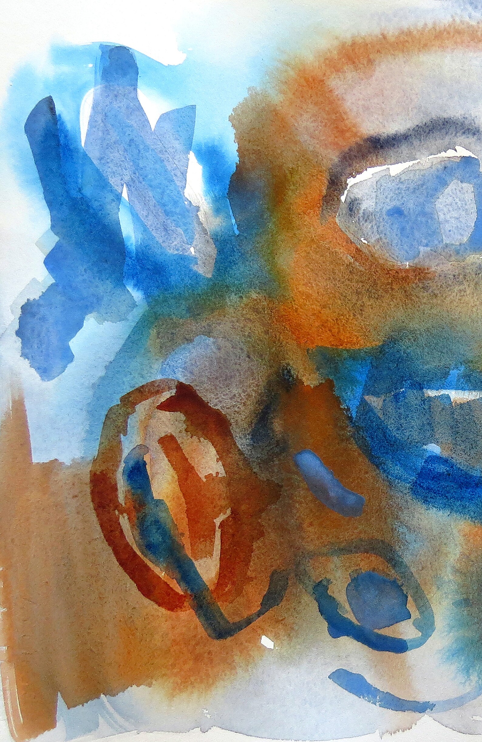 Blue Orange Painting Original Colorful Abstract Modern Home Etsy