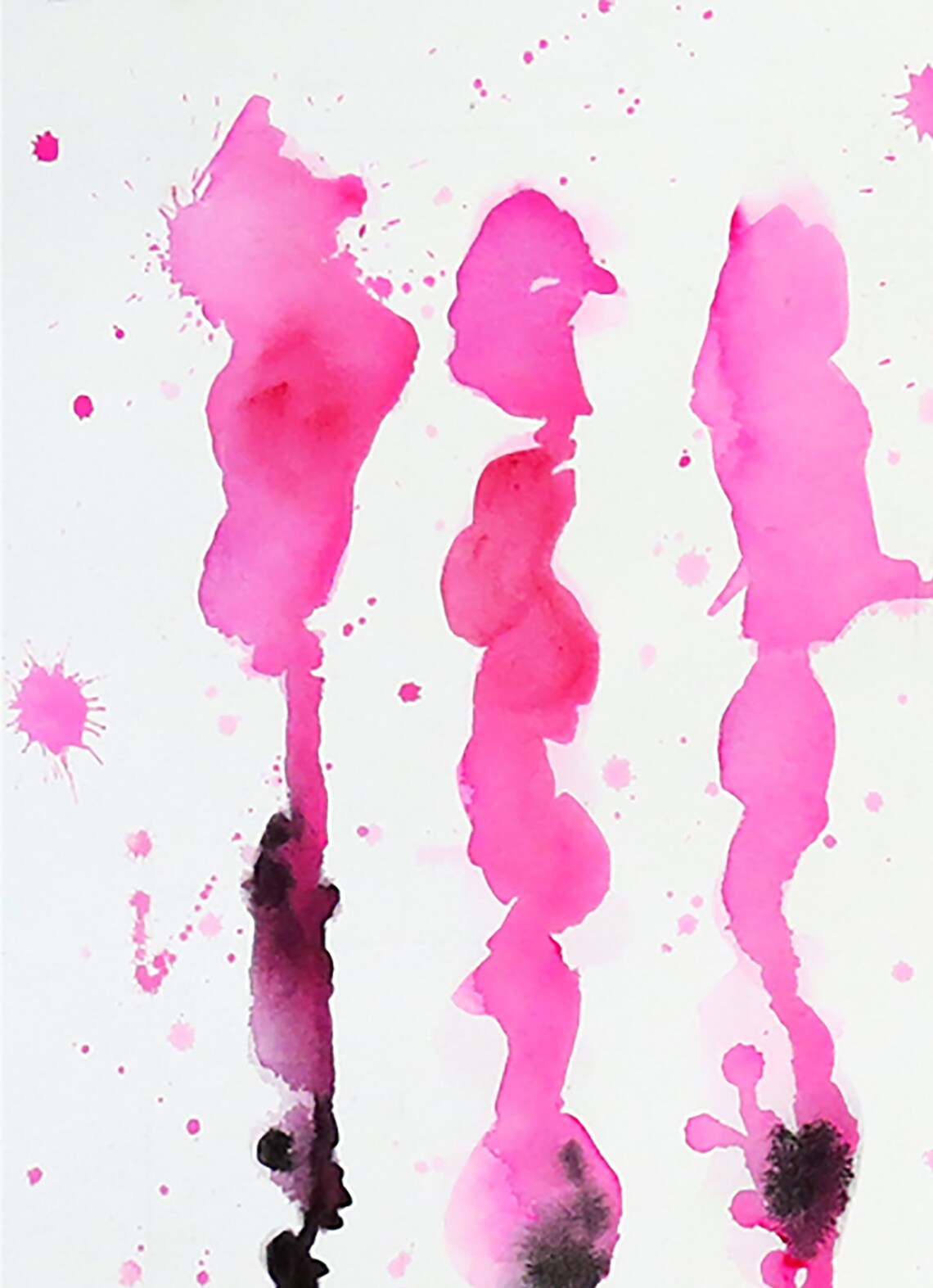 Abstract Art Pink Wall Art Painting Original Black Abstract Etsy UK