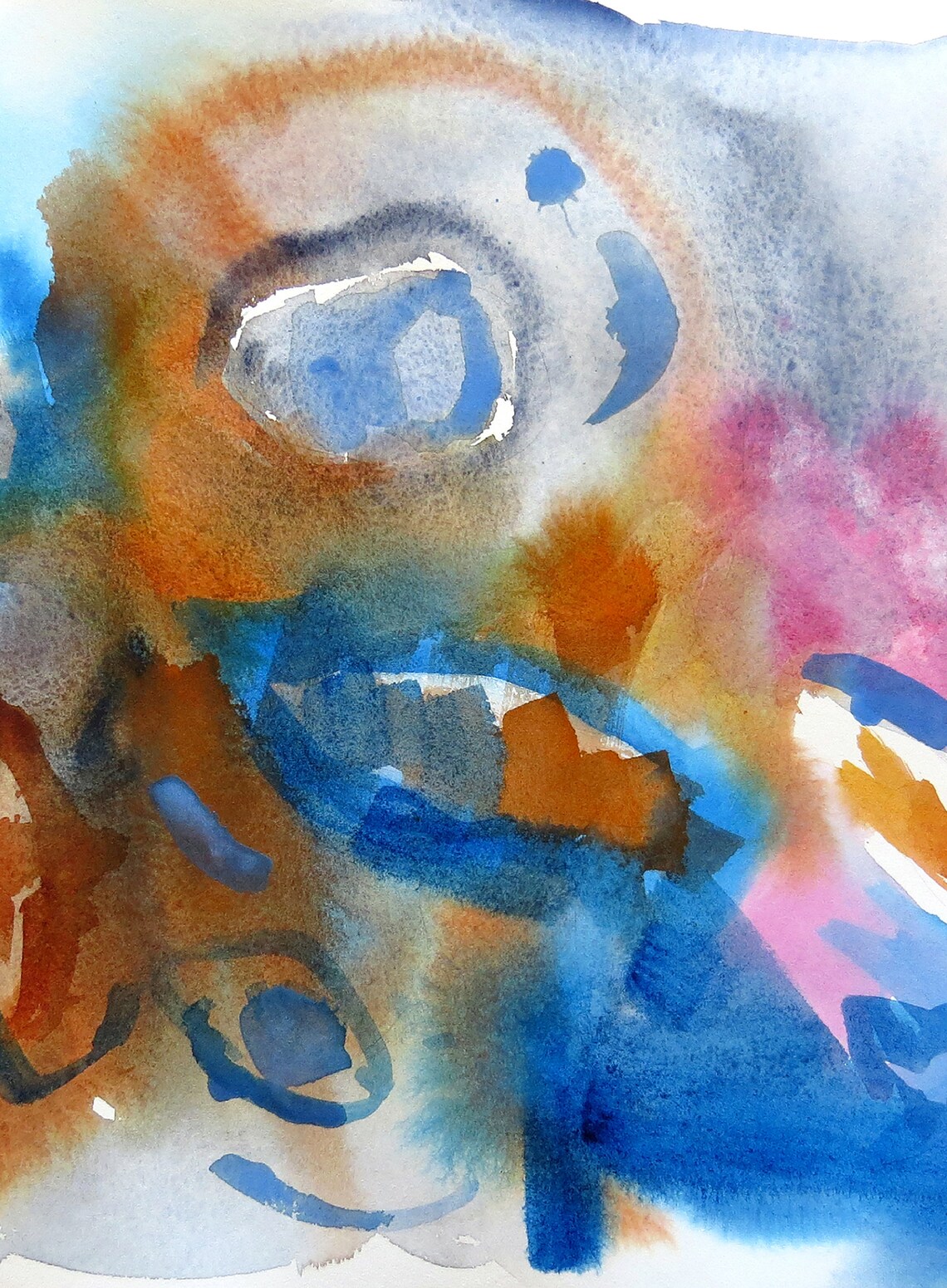 Blue Orange Painting Original Colorful Abstract Modern Home Etsy