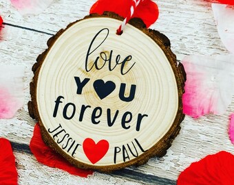 Personalised valentines keepsake, anniversary gift, anniversary wood, valentines gift for him, couples gift, first valentines,