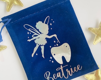 Personalised tooth fairy bag, tooth fairy pouch, tooth fairy keepsake, lost tooth purse, tooth fairy sack, tooth fairy gift, first tooth