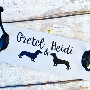 Personalised dog lead holder, dog lead hook, dog lead sign, dog breed sign, puppy lead holder, dog leash sign, walkies sign, dog accessories