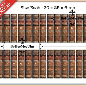 Encyclopaedia 26 Vintage Book Set 24, 16, 12 & 6 Scale. Inside Pages . Antique Library Dictionary. Openable Printable Instant Download image 3