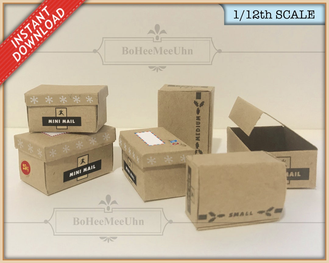Scale Card Box Christmas Mini Mail Cardboard Boxes Parcel Storage Post Office Shop ...