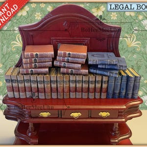 Law Books drei verschiedene Sets 1:6 & 1/12 Book of Libellszeit Cover und 1 Set Seiten. Sofort Download. Puppenstube. Druckbare Miniaturen.