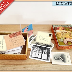 Ricordo degli anni '20 Art Deco 3 scale in miniatura Scatola dei ricordi Biglietti d'auguri Riviste Fotografie Buste Cartoline Download istantaneo. Stampabile