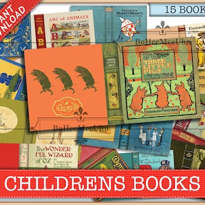 Couvertures de livres pour enfants x 15. Avec pages intérieures et instructions complètes. Miniatures imprimables pour enfants à téléchargement instantané. Trois tailles et échelles.