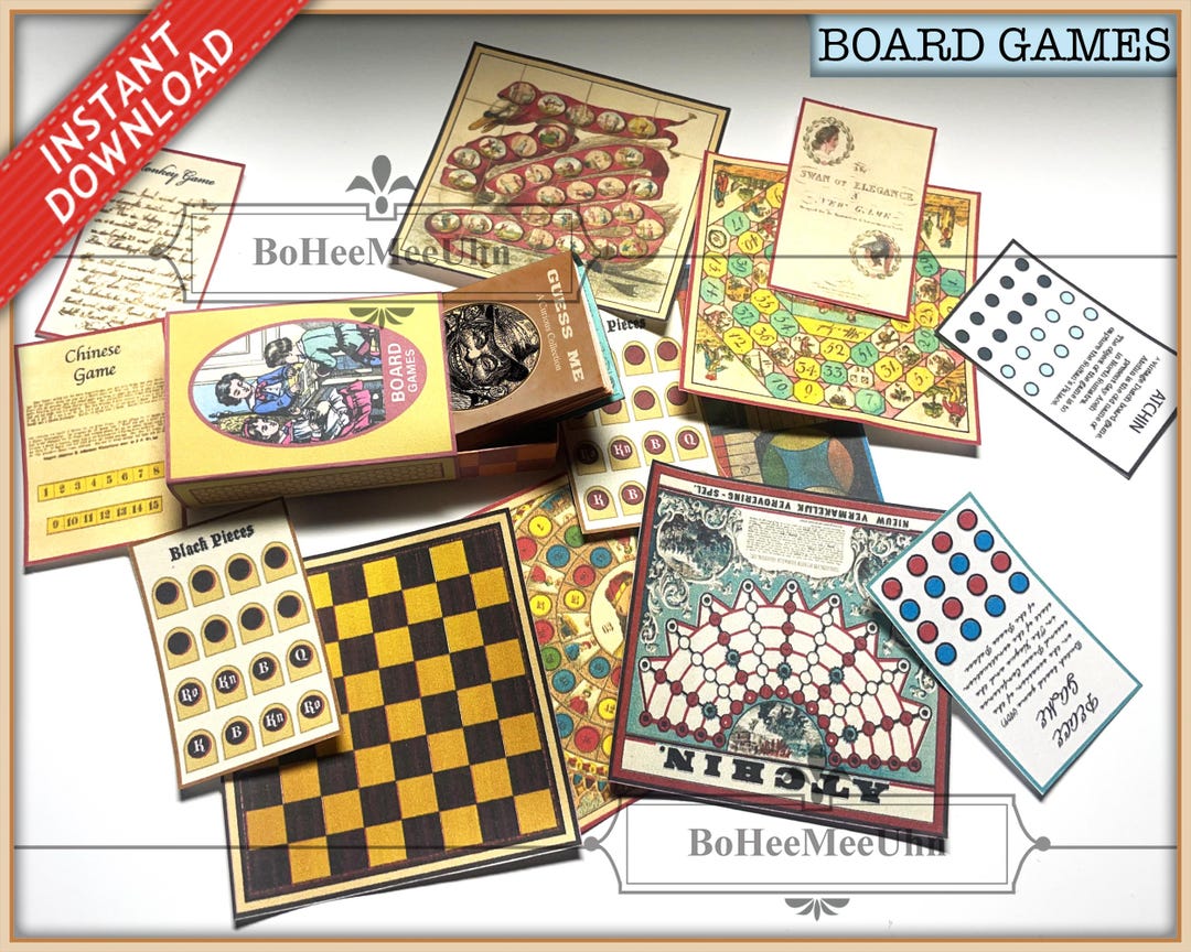 Vintage Antique Board Games in a Storage Matchbox. Plus 22 Page Guess ...