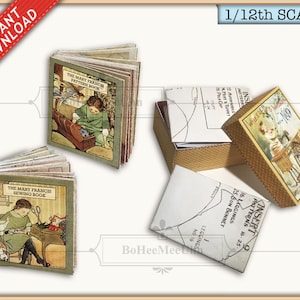 Miniature Openable 12 & 24 6 Maßstab. Nähen, Schnittmusterbücher mit klappbarer Schnittmusterbox. Sofort Download. Puppenstube. Druckbare Miniaturen.