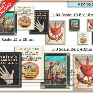 4 Curio Dollhouse Miniature Book Set : Tarot - Alchemy - Astrolabe ...