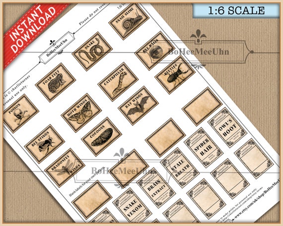 Set 2 Etichette Farmacia In Miniatura Per Casa Delle Bambole – MyTinyWorld Scala 1:12