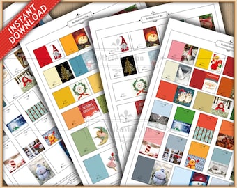 1:6  Contemporary 90 Christmas Greeting Cards. Printable Miniatures  and Envelopes Instant Download 1/6th. Barbie or Blythe.