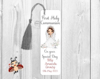 First Holy Communion Bookmark | Choice Of Images Personalised for 1st Holy Communion | beautiful keepsake | gift for daughter, Granddaughter