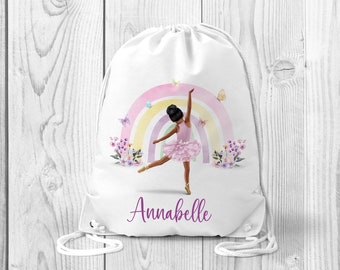 Personalised Ballet dance bag, ballerina bag, swimming kit bag, ballet backpack, school bag, drawstring bag/gift for daughter