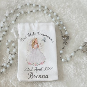 First Holy communion Pouch ONLY Personalised/1st Holy Communion Pouch for Rosary beads or gifts necklace, earing's