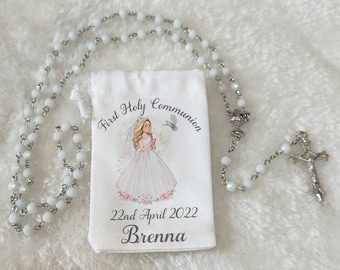 First Holy communion Pouch ONLY Personalised/1st Holy Communion Pouch for Rosary beads or gifts necklace, earing's