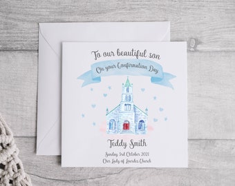 Personalised Confirmation Card for son, boy, godson/daughter/granddaughter/grandson/twins/Niece/Nephew/Friends/personalised card