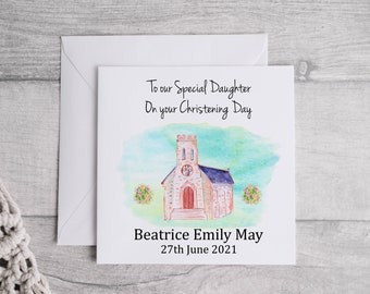 Personalised Christening Card Daughter/ Son twins baptism/Goddaughter/godson/grandchildren baptism day twins granddaughter grandson